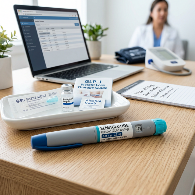 GLP-1 injectable KwikPen for weight loss therapy